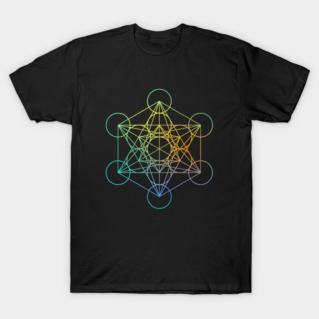 Metatron Cube Sacred Geometry T-Shirt by cloud9hopper